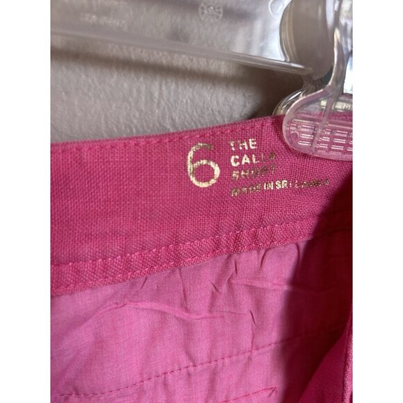 Lilly Pulitzer The Calla Shorts Womens Size 6 Hot Pink Barbie 100% Linen Summer - Picture 9 of 11